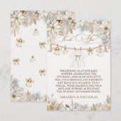 Meisje Winter Bloemen Baby shower Bedankkaart (Voorkant / Achterkant)