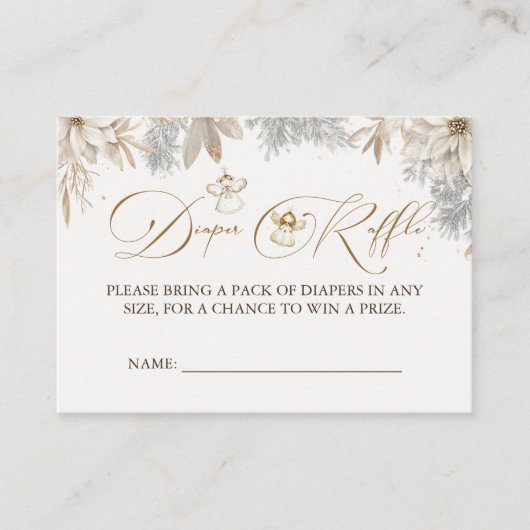 Meisje Winter Luier Raffle Baby Baby shower Informatiekaartje (Voorkant)