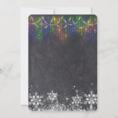 Meisje Winter Slingerlichtjes Sneeuwvlokken Krijtb Kaart (Achterkant)