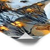 Meisje Winter Sterren Snowy Night Perfect Poster (Hoek)