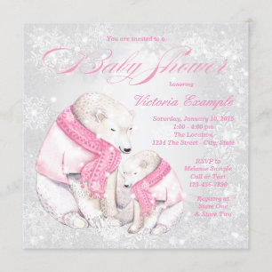 Meisje Winter Wonderland Beer Baby Shower Uitnodig Kaart