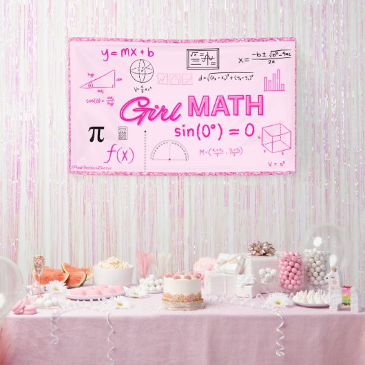 Meisje Wiskunde Formula Geometrie Dorm Poster Spandoek (Feest)