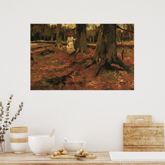 Meisje wit in de bossen 1882, Vincent van Gogh Poster (Keuken)