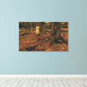 Meisje wit in het bos, Vincent van Gogh Canvas Afdruk (Insitu (Houten vloer))