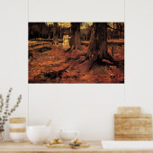 Meisje wit in het bos, Vincent van Gogh Poster (Keuken)
