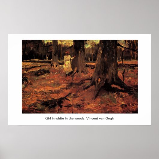 Meisje wit in het bos, Vincent van Gogh Poster (Voorkant)