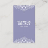  meisje wit Lijst op blauw-grijs Visitekaartje (Voorkant)