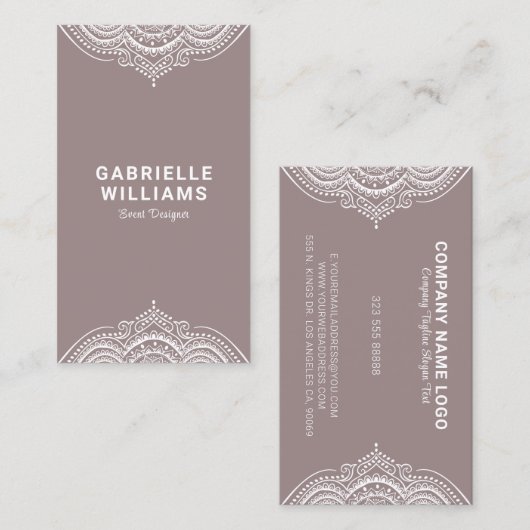  meisje wit Lijst op Tan-achtergrond Visitekaartje (Voorkant / Achterkant)