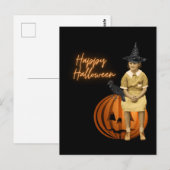  meisje Witch Halloween Briefkaart (Voorkant / Achterkant)