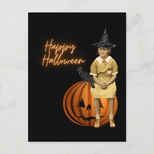  meisje Witch Halloween Briefkaart (Voorkant)