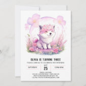 Meisje Wolf Avontuur Verjaardag Uitnodiging (Voorkant)