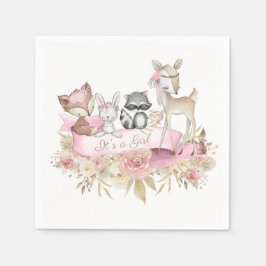 Meisje Woodland Animal Baby shower Servet