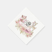 Meisje Woodland Animal Baby shower Servet (Hoek)
