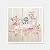 Meisje Woodland Animal Baby shower Servet (Voorkant)