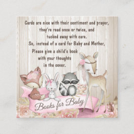Meisje Woodland Animal Bring een boek bijlage Vierkante Visitekaartje