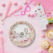 Meisje Woodland Animals Baby shower Papier Bord (Feest)