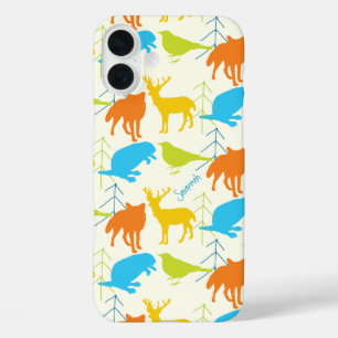  Meisje Woodland Animals Fox Pattern iPhone 5 iPhone 16 Plus Hoesje