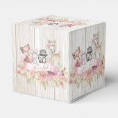 Meisje Woodland Baby shower Bedankdoosjes (Achterkant)