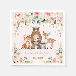 Meisje Woodland Baby shower Bos Dieren Verjaardag Servet