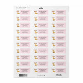 Meisje Woodland Baby shower envelop retouradres Etiket (Full Sheet)