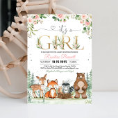 Meisje Woodland Baby shower Kaart
