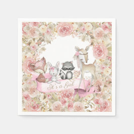 Meisje Woodland Baby shower Servet