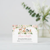 Meisje Woodland Blush Bloemen Luier Raffle Kaarten (Staand voorkant)
