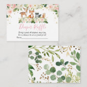 Meisje Woodland Blush Bloemen Luier Raffle Kaarten (Voorkant / Achterkant)