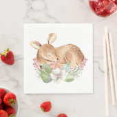 Meisje Woodland Deer Baby shower Papier servetten (Insitu)