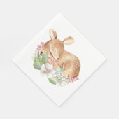 Meisje Woodland Deer Baby shower Papier servetten (Hoek)