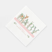 Meisje Woodland Deer Baby shower Papier servetten (Hoek)