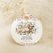 Meisje Woodland Dieren Bloemen Groen Baby shower Bedankjes Labels