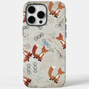 Meisje Woodland Dieren Fox Pattern iPhone 16 Pro Max Hoesje