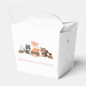 Meisje Woodland Dieren Roze Bloemen Verjaardagsfee Bedankdoosjes (Achterkant)