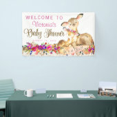 Meisje Woodland Herten Baby shower Banner (Beurs)