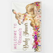 Meisje Woodland Herten Baby shower Banner (Verticaal)