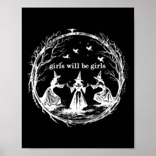 Meisje wordt Girls Witch Spooky Season Hall Poster