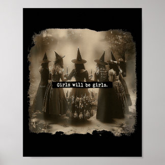Meisje wordt heks met Halloween Poster
