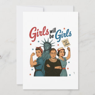 Meisje wordt Meisje Feminisme Gelijkheid Vrouwen R Kaart