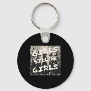 Meisje wordt meisje heks grappige Halloween vibes  Sleutelhanger