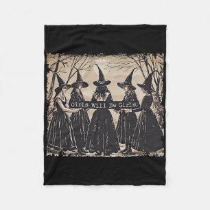 Meisje wordt meisjes heks Halloween grappige Witch Fleece Deken
