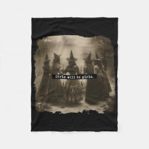 Meisje wordt meisjes heks Halloween grappige Witch Fleece Deken