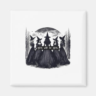 Meisje wordt meisjes heks Halloween grappige Witch Magneet
