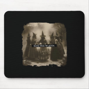 Meisje wordt meisjes heks Halloween grappige Witch Muismat