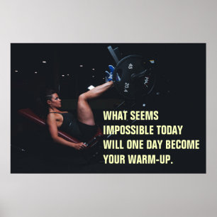 Meisje Workout Motiverende Sportschool Quote Poster