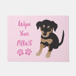 Meisje wrijft je poten crèmeroze deurmat