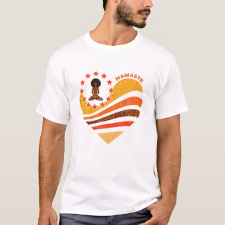 Meisje Yoga Namaste Hart T-shirt
