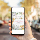 Meisje Young Wild en drie 3e dierenverjaardagen Kaart