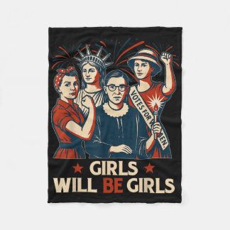 Meisje Zal Meisjes Patriottisch Feministisch 4 Jul Fleece Deken