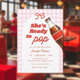 Meisje ze is klaar om Pop frisdrank Baby shower Kaart